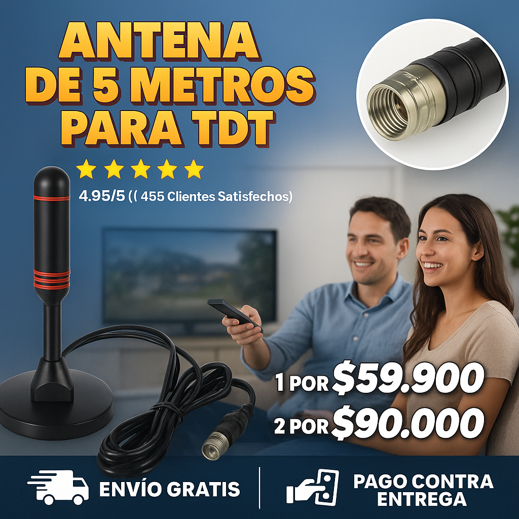 ANTENA DE 5METROS PARA TDT